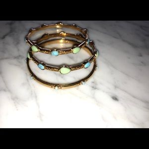 Set of 3 Lauren bangles with turquoise details